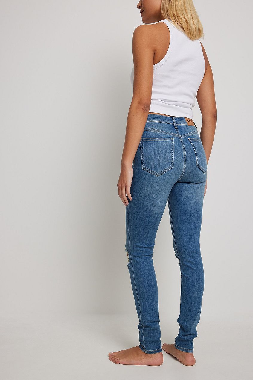 Skinny High Waist Destroyed Jeans For Womens - PRINDA - Jeans - 